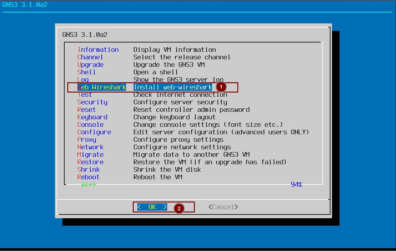 Web Wireshark安装选择界面